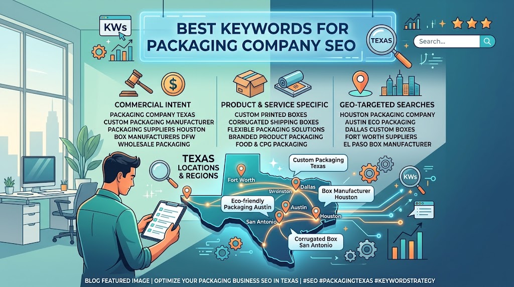 best keywords for packaging company SEO Texas